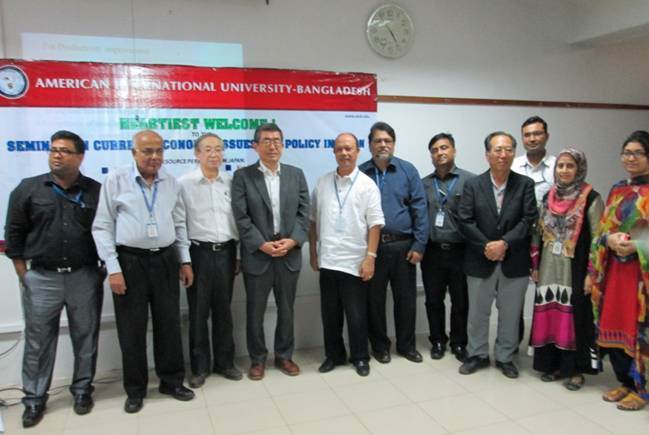 The Department of Social Science, FASS, organized a seminar on Current Economic Issues and Policy in Japan