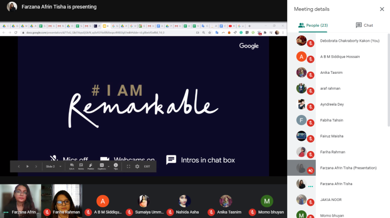 ACES ORGANIZED A VIRTUAL WORKSHOP ON  “VOICE OF WOMEN WITH # I AM REMARKABLE”