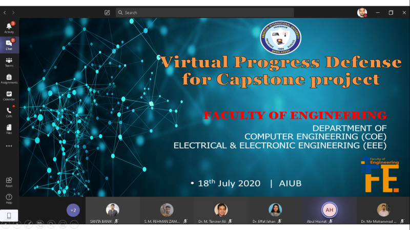 FACULTY OF ENGINEERING (FE) ORGANIZED THE FIRST VIRTUAL PROGRESS DEFENSE OF CAPSTONE PROJECT