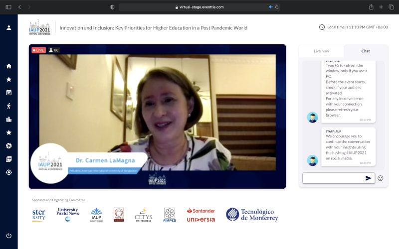 AIUB at the XIX IAUP Triennial Virtual Conference 2021