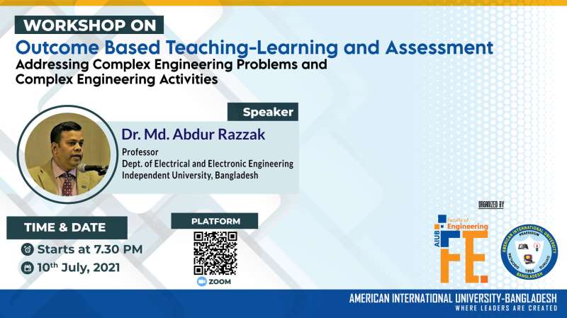 FACULTY OF ENGINEERING ORGANIZED AN ONLINE WORKSHOP TITLED "OUTCOME BASED TEACHING-LEARNING AND ASSESSMENT: ADDRESSING COMPLEX ENGINEERING PROBLEMS AND COMPLEX ENGINEERING ACTIVITIES"