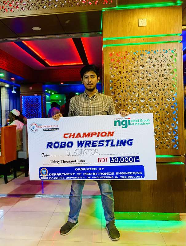 EEE Students of AIUB are the Champion of Robo Wrestling at Robotronics 2.0